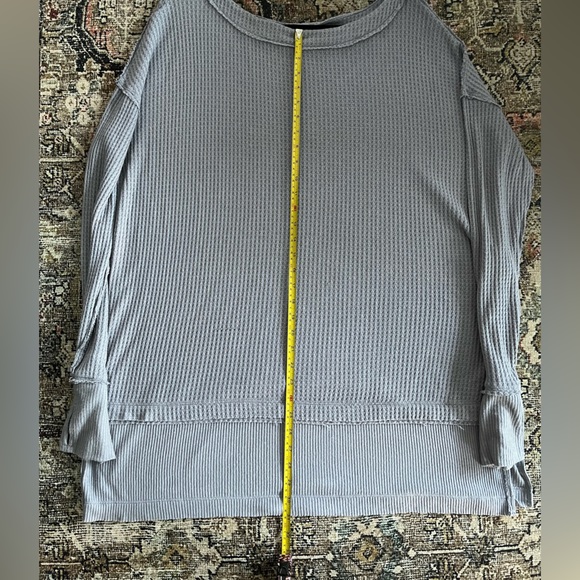 Free People We the Free Pacific Waffle Knit Tunic Length Long Sleeve Thermal szL - Picture 6 of 9